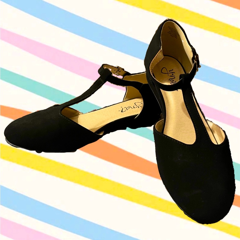 Girls black casual flats